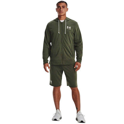Green - Lifestyle - Under Armour Mens Rival Long-Sleeved Full Zip Hoodie