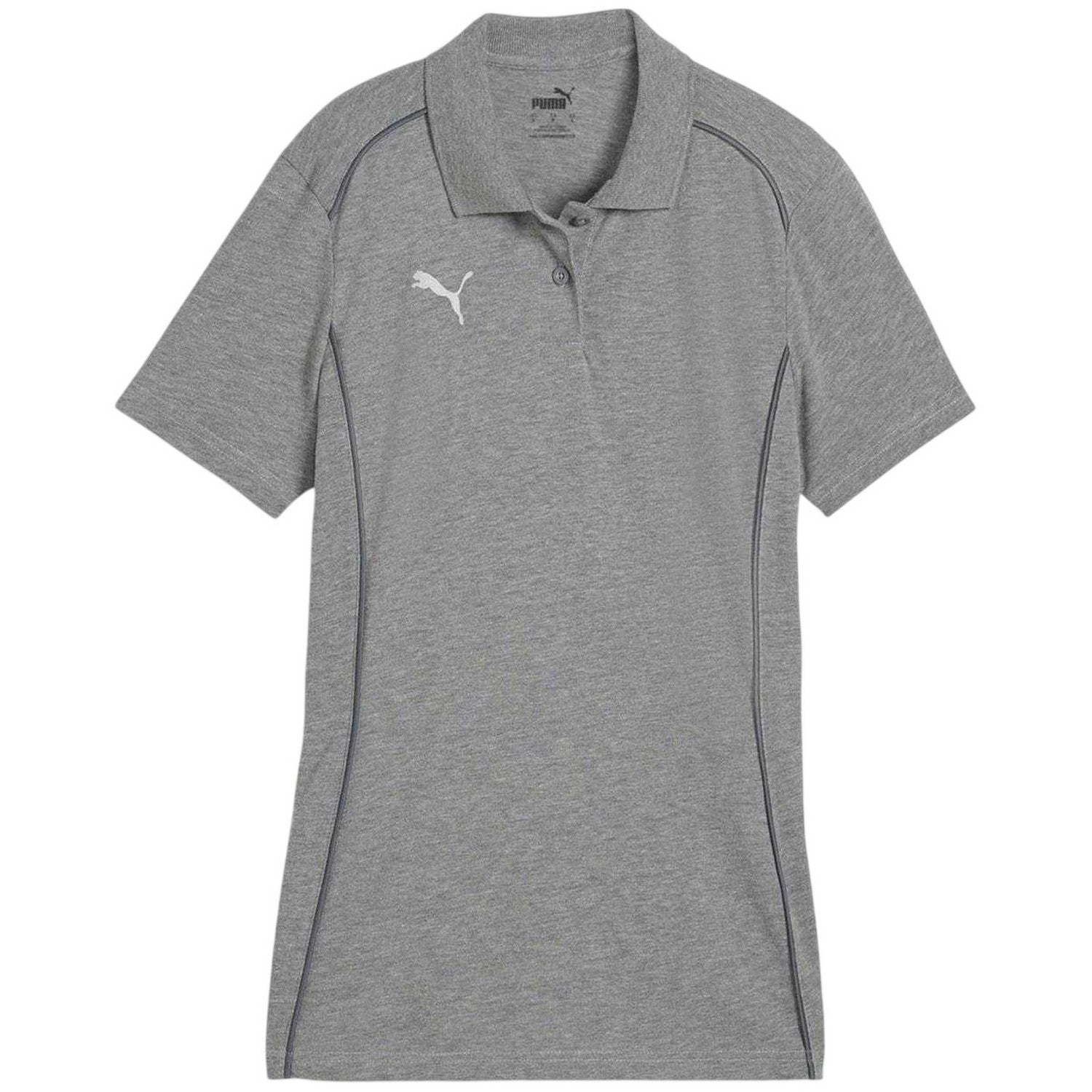 Grey - Front - Puma Womens-Ladies TeamFINAL Casuals Logo Polo Shirt