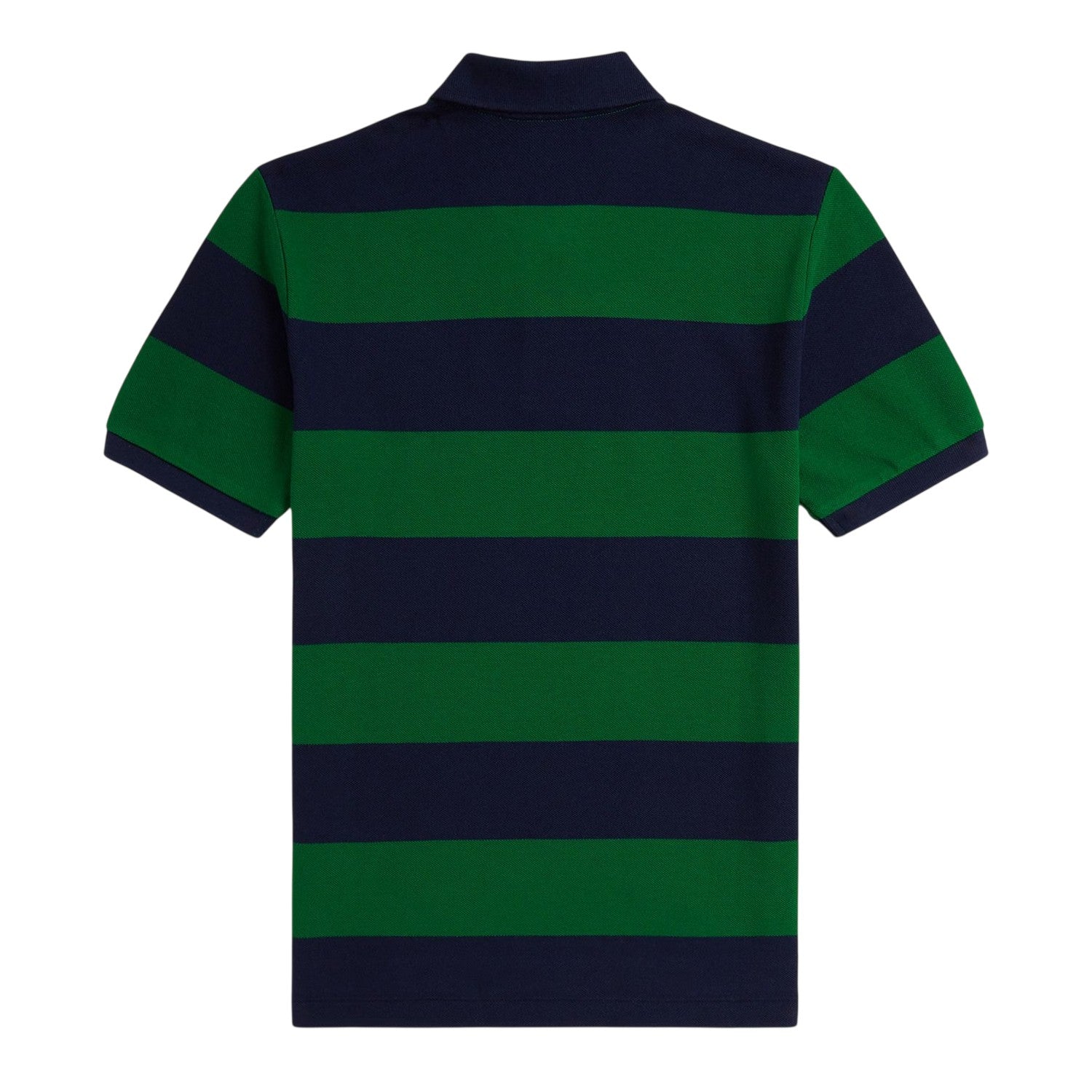 Green-Navy - Back - Ralph Lauren Childrens-Kids Striped Short-Sleeved Polo Shirt