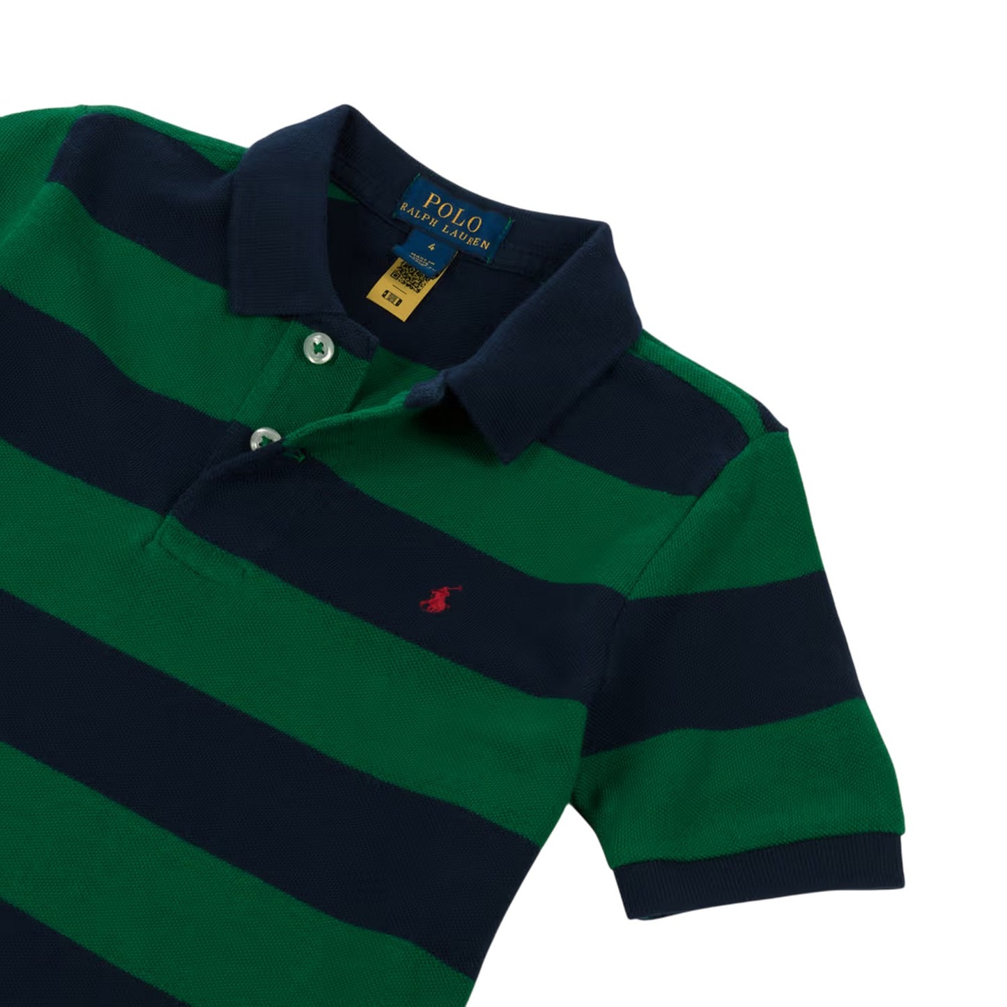 Green-Navy - Lifestyle - Ralph Lauren Childrens-Kids Striped Short-Sleeved Polo Shirt