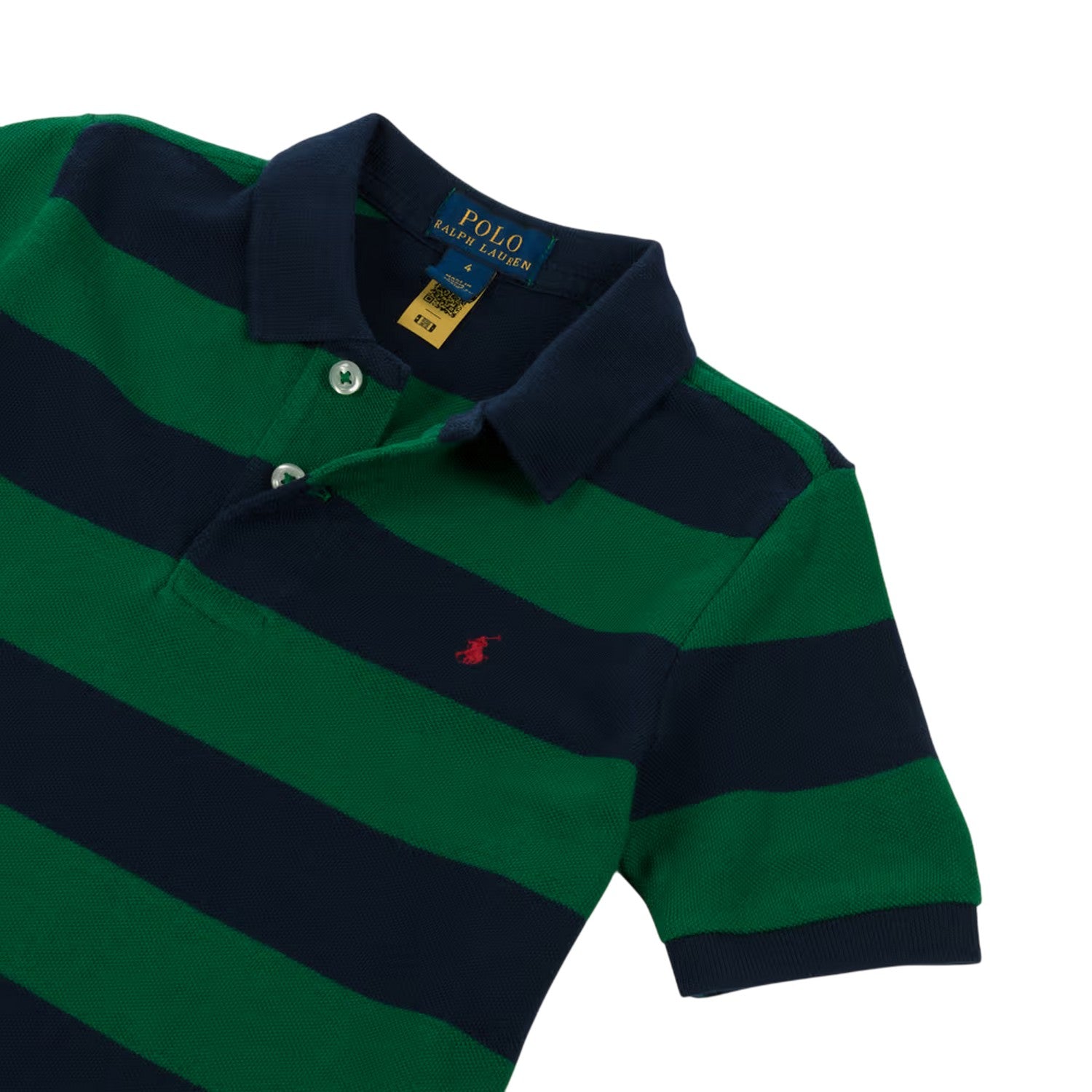 Green-Navy - Lifestyle - Ralph Lauren Childrens-Kids Striped Short-Sleeved Polo Shirt