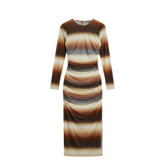 Brown - Front - AX Paris Womens-Ladies Ombre Sheer Bodycon Midi Dress
