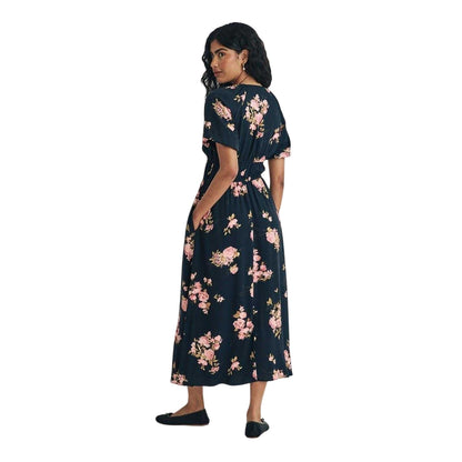 Multicoloured - Back - Nobody´s Child Womens-Ladies Cory Floral Lenzing Ecovero Puff Sleeve Midi Dress