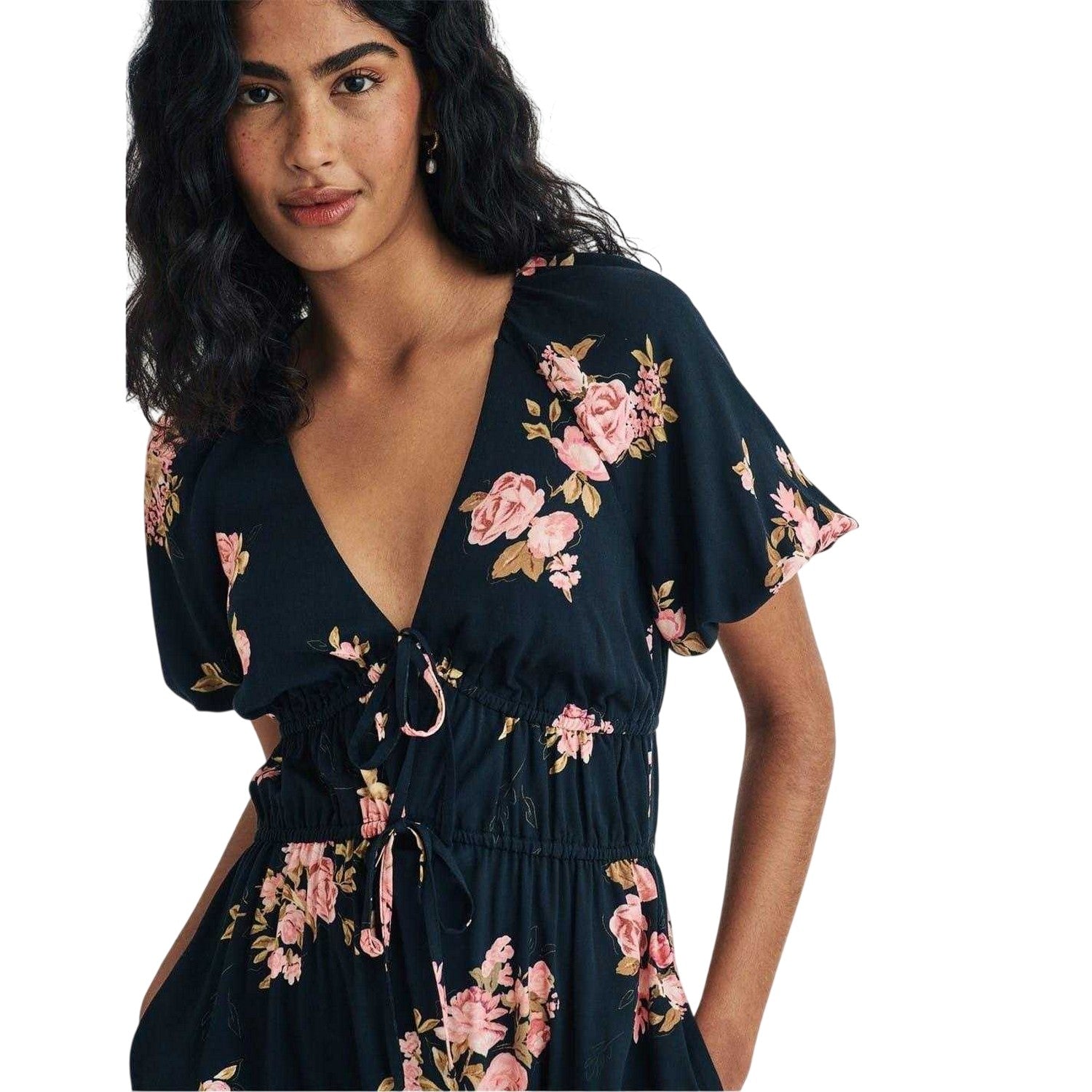 Multicoloured - Side - Nobody´s Child Womens-Ladies Cory Floral Lenzing Ecovero Puff Sleeve Midi Dress