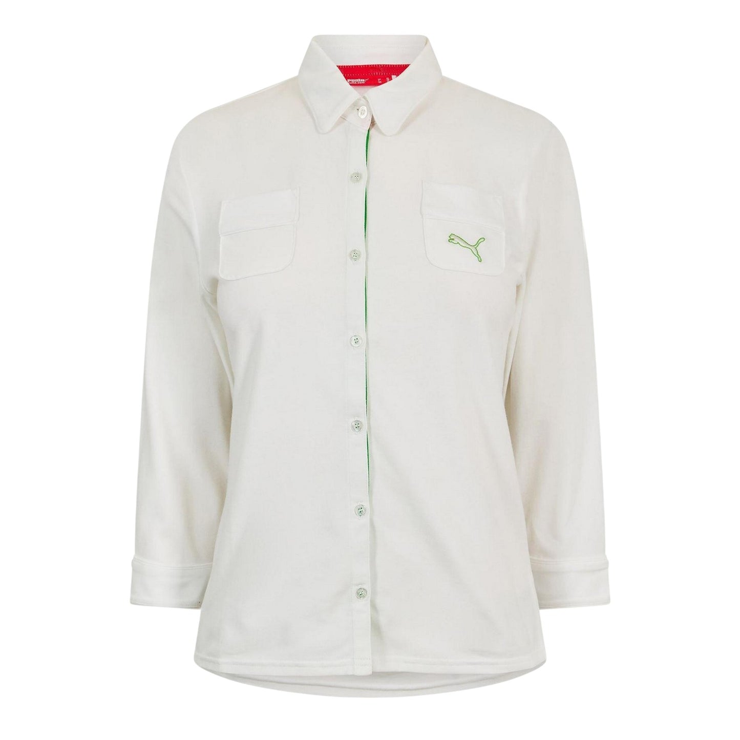 White - Front - Puma Womens-Ladies 3-4 Sleeve Golf Shirt