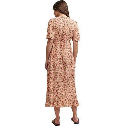 Cream - Back - Nobody´s Child Womens-Ladies Dalia Wildflower Flute Midi Dress