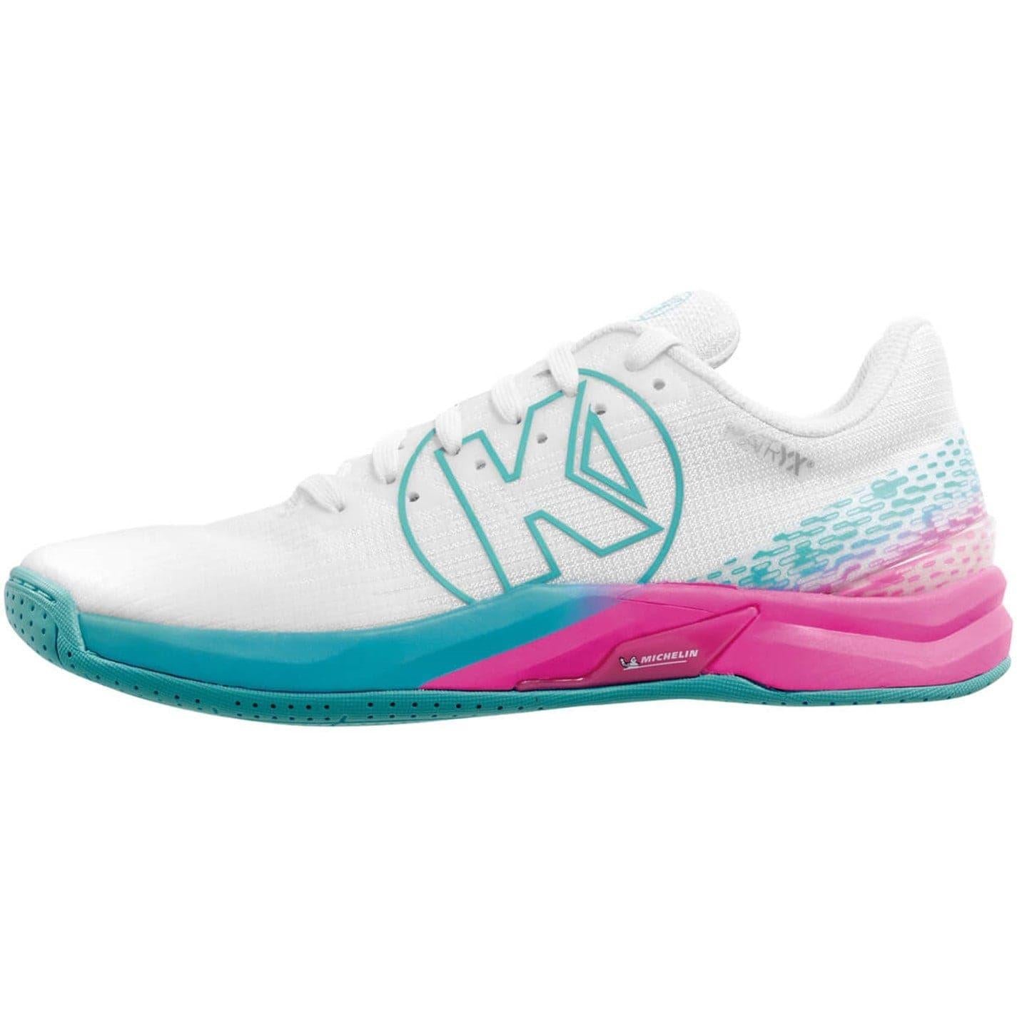 White-Aqua - Back - Kempa Womens-Ladies Attack Pro 2.0 Trainers