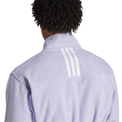 Lilac - Lifestyle - Adidas Mens Embroidered Logo Shawl Collar Long-Sleeved Robe