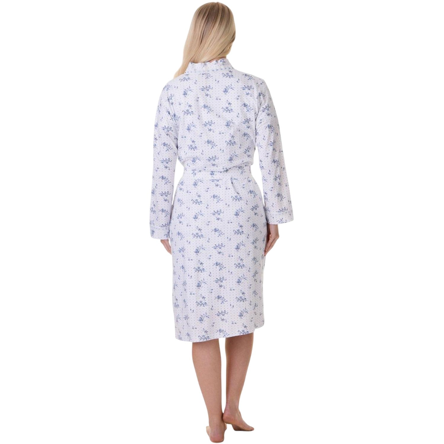 Navy - Back - Camille Womens-Ladies Floral Cotton Lightweight Wrap