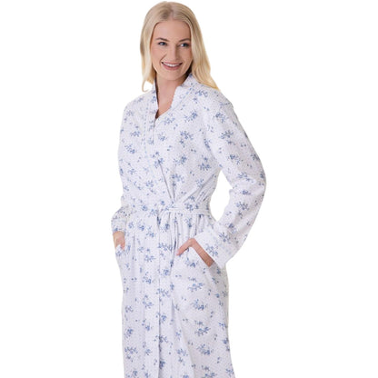 Navy - Side - Camille Womens-Ladies Floral Cotton Lightweight Wrap