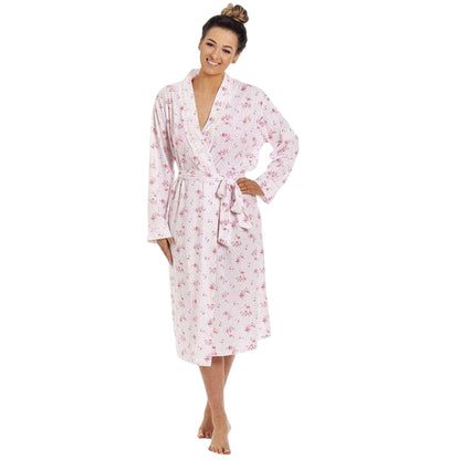 Pink - Front - Camille Womens-Ladies Floral Cotton Lightweight Wrap