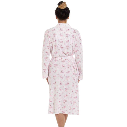 Pink - Back - Camille Womens-Ladies Floral Cotton Lightweight Wrap