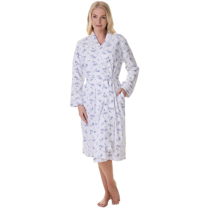 Navy - Front - Camille Womens-Ladies Floral Cotton Lightweight Wrap