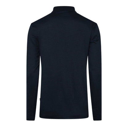 Dark Blue - Back - Boss Mens H-Pado 110 Long-Sleeved Polo Shirt