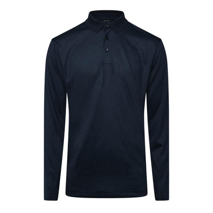 Dark Blue - Front - Boss Mens H-Pado 110 Long-Sleeved Polo Shirt
