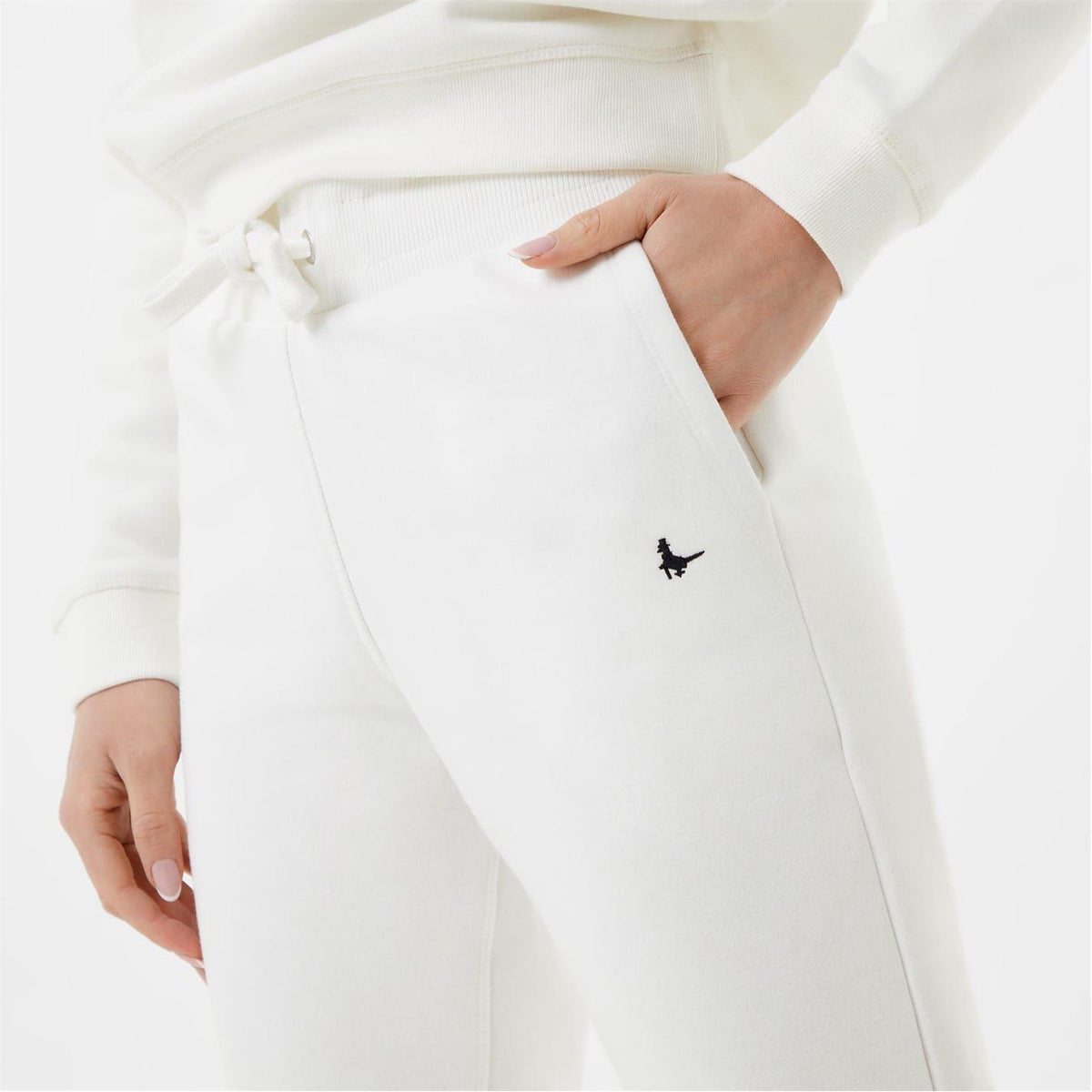 Vintage White - Side - Jack Wills Womens-Ladies Astbury Pheasant Slim Joggers