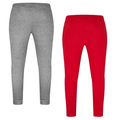 Grey-Red - Back - Reebok Childrens-Kids Basic Jogging Bottoms (Pack of 2)