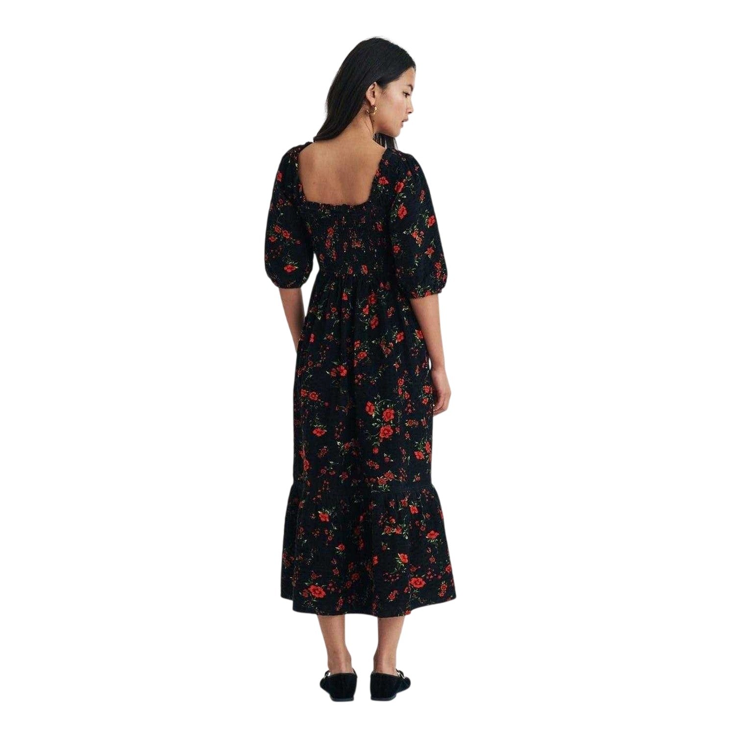 Black - Back - Nobody´s Child Womens-Ladies Elsa Floral Square Neck Midi Dress