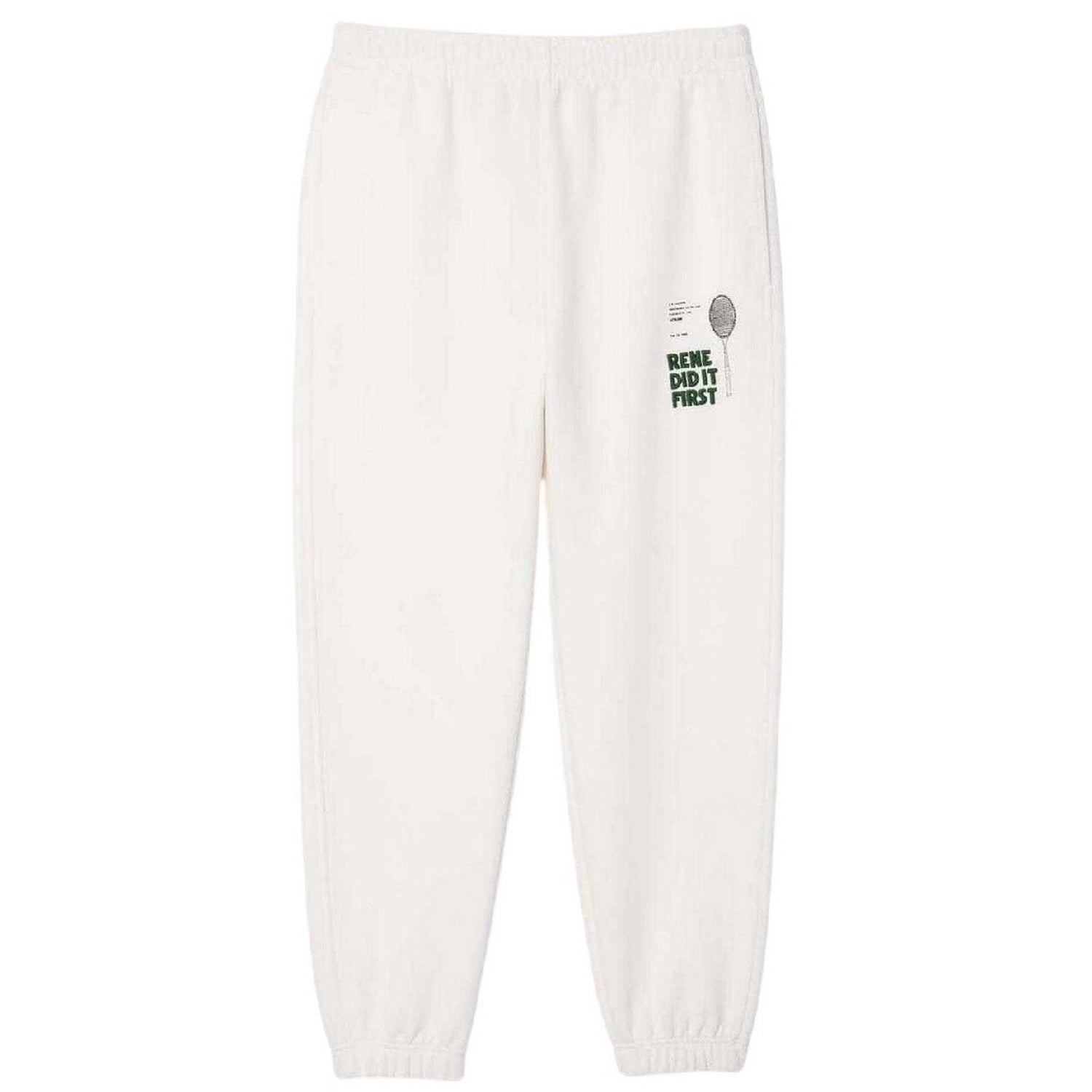 Cream - Front - Lacoste Mens Rene Did It First Sweatpants