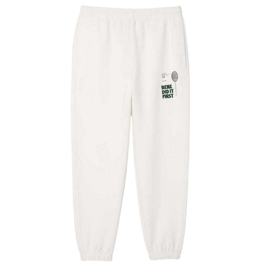 Cream - Front - Lacoste Mens Rene Did It First Sweatpants
