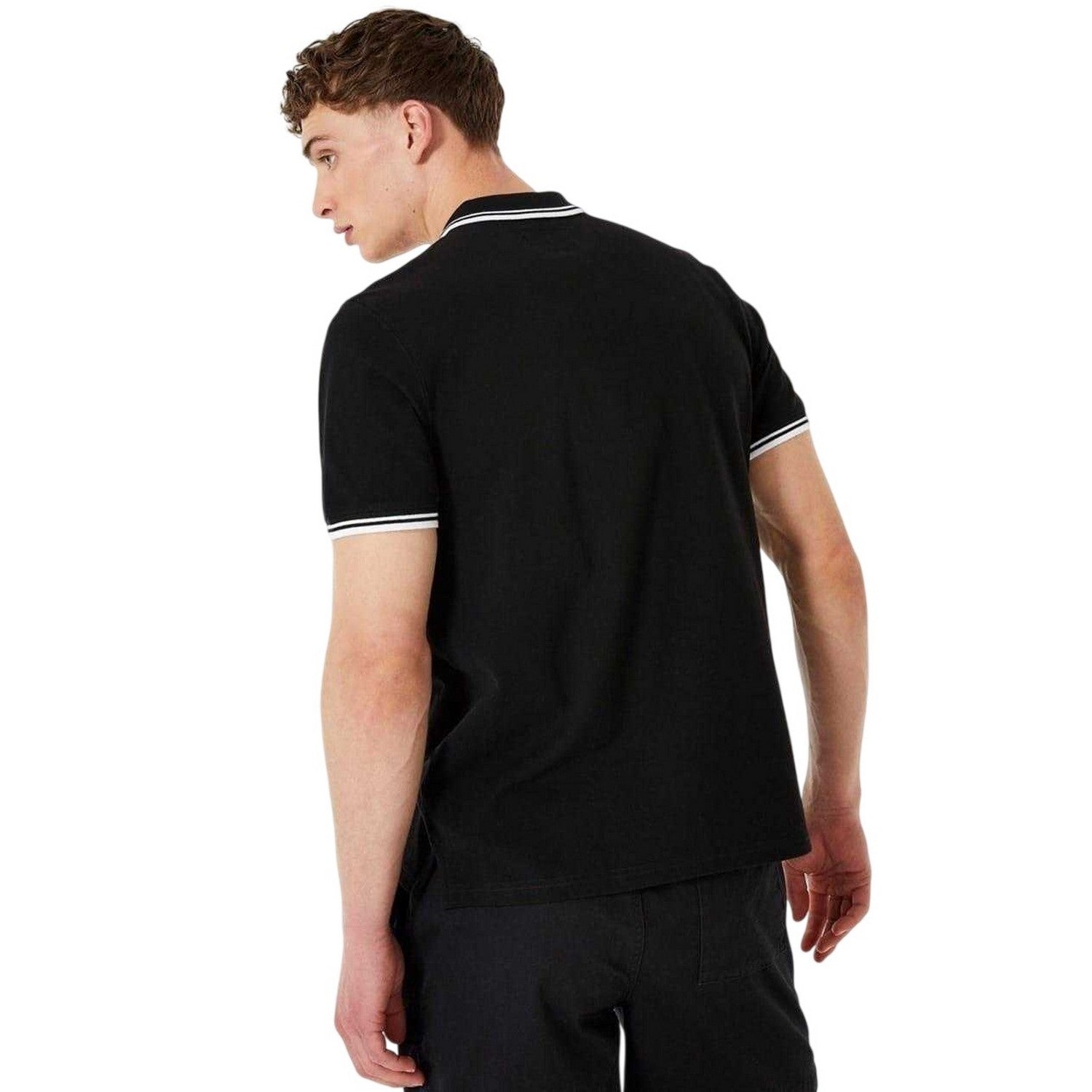 Black - Back - Jack Wills Mens Edgeware Tipped Polo Shirt