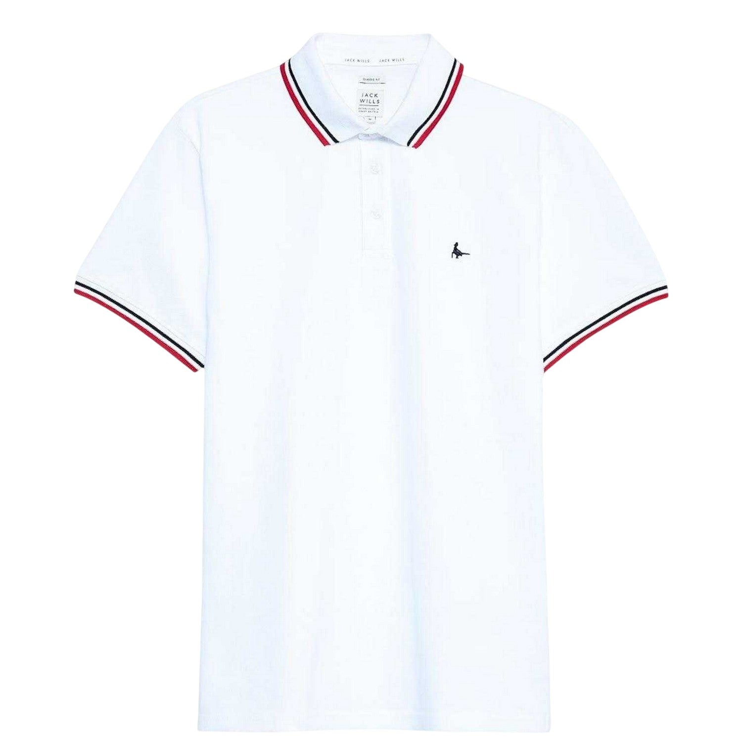 White - Front - Jack Wills Mens Edgeware Tipped Polo Shirt