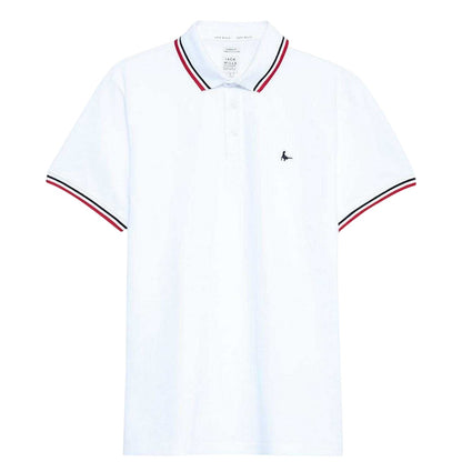 White - Front - Jack Wills Mens Edgeware Tipped Polo Shirt