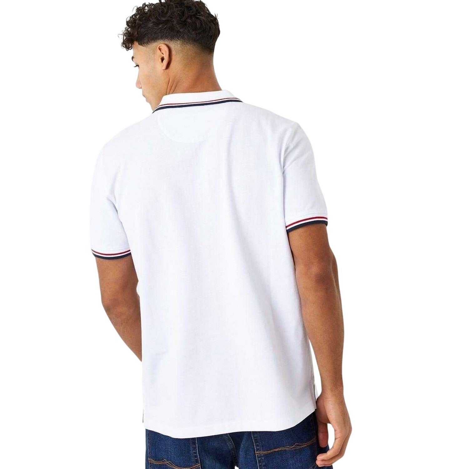 White - Back - Jack Wills Mens Edgeware Tipped Polo Shirt