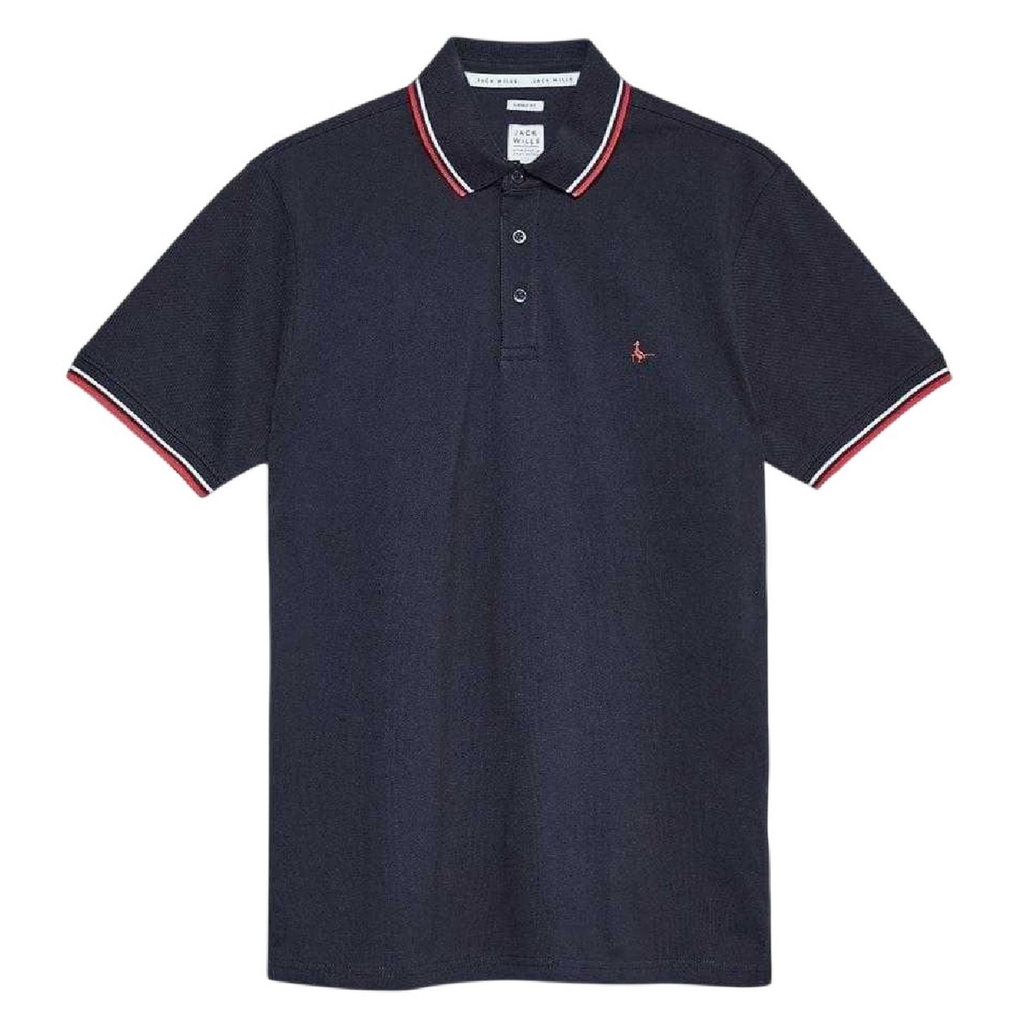 Navy - Front - Jack Wills Mens Edgeware Tipped Polo Shirt