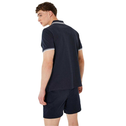 Navy - Back - Jack Wills Mens Edgeware Tipped Polo Shirt