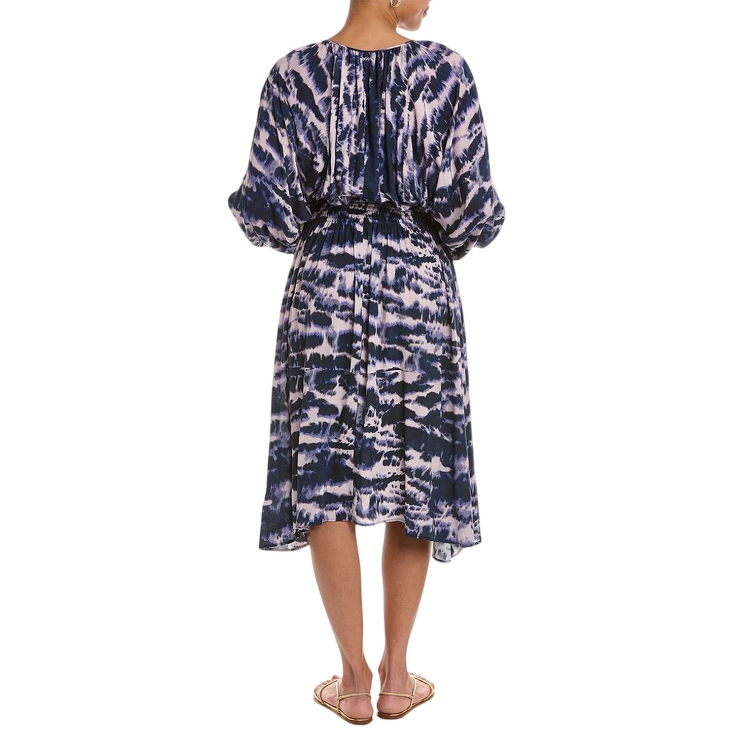 Beige-Black-Purple - Back - Boss Womens-Ladies Elasticated Midi Dress