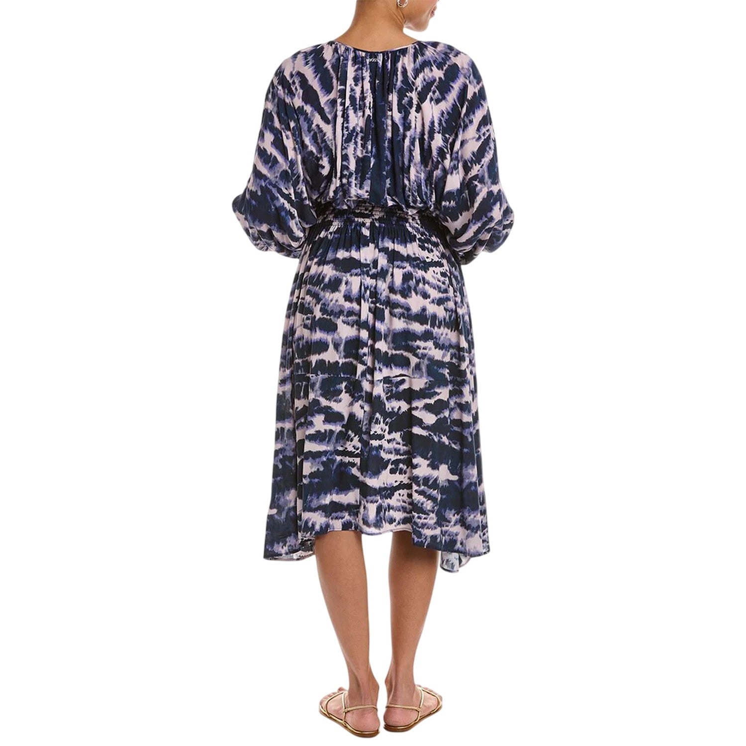 Beige-Black-Purple - Back - Boss Womens-Ladies Elasticated Midi Dress