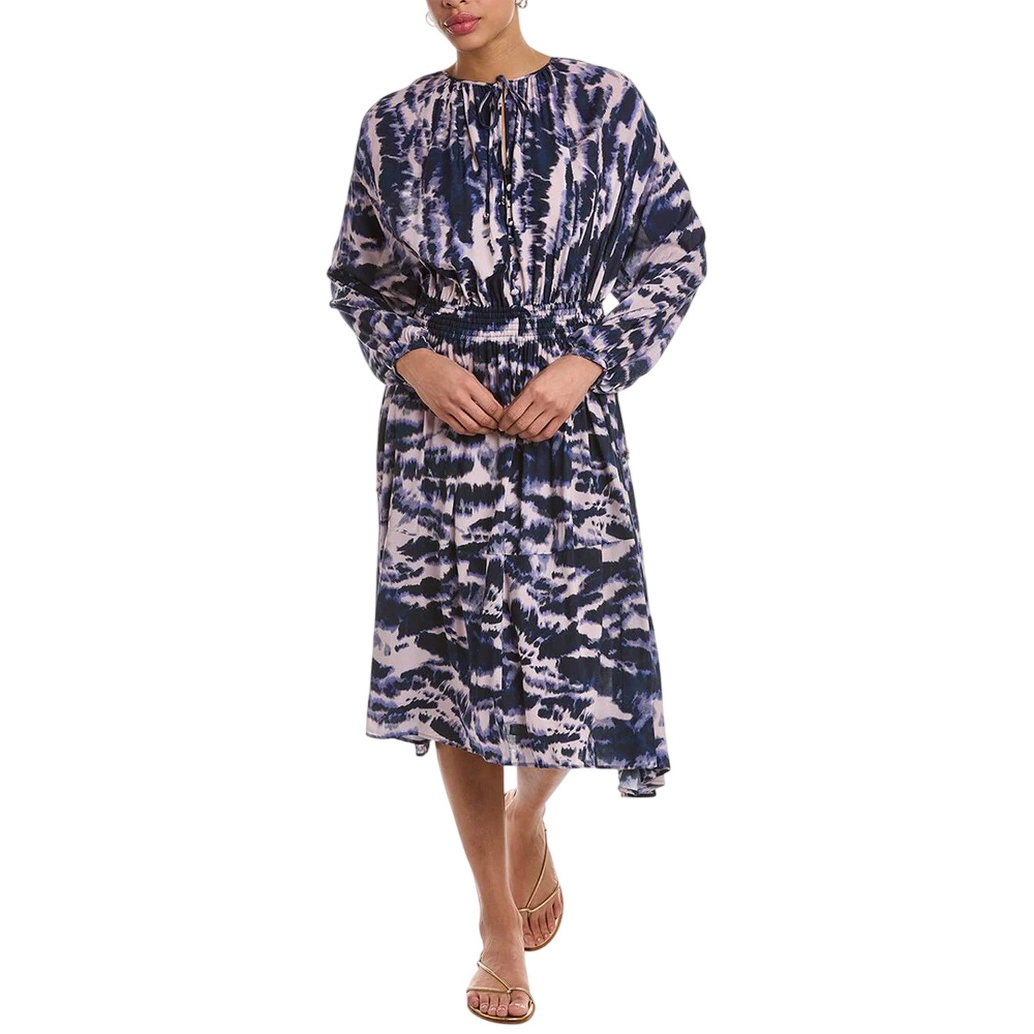Beige-Black-Purple - Side - Boss Womens-Ladies Elasticated Midi Dress