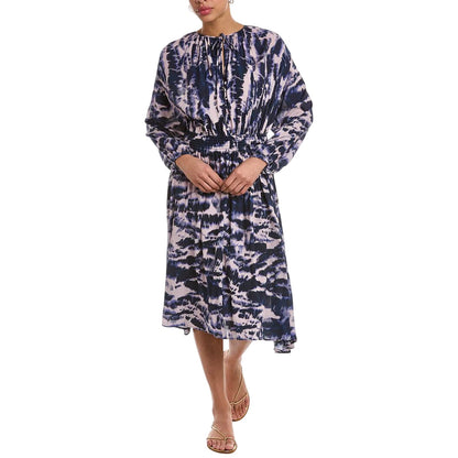 Beige-Black-Purple - Side - Boss Womens-Ladies Elasticated Midi Dress