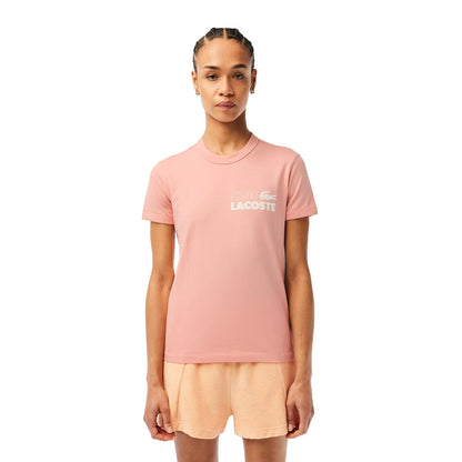 Pink - Lifestyle - Lacoste Womens-Ladies Organic Cotton Jersey Slim T-Shirt