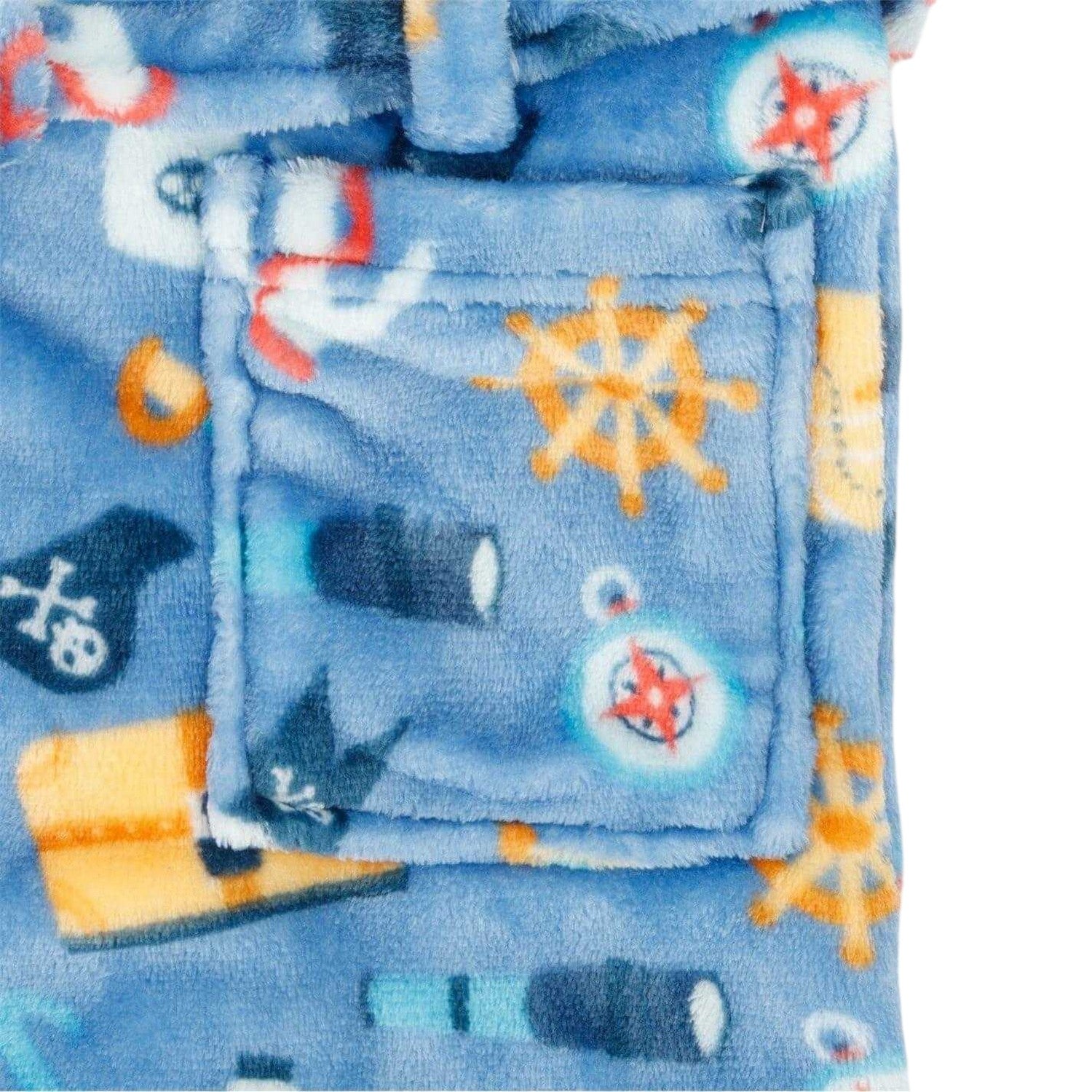 Multicoloured - Lifestyle - Star Baby Boys Pirate Fleece Hooded Robe