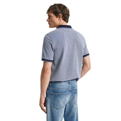 Navy - Back - Gant Mens Oxford Regular Polo Shirt