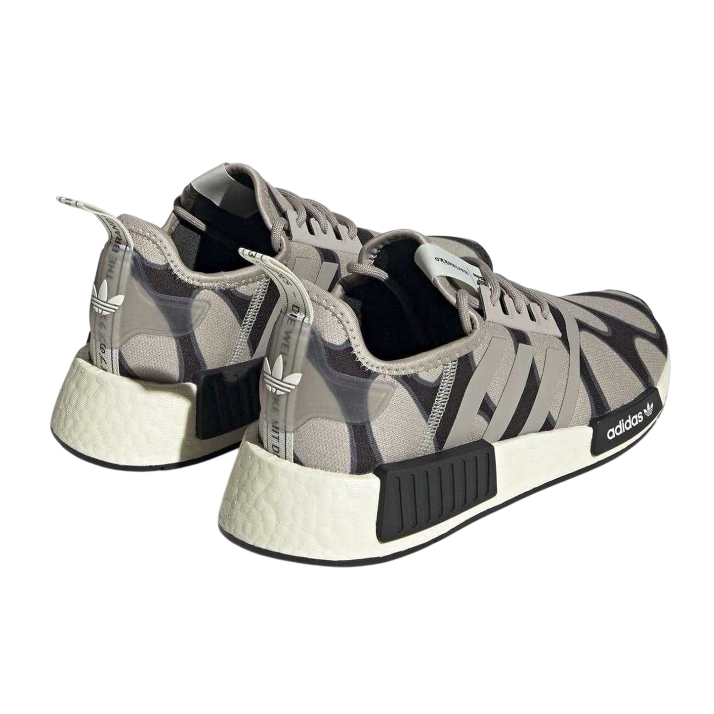 Black - Back - Adidas Womens-Ladies NMD R1 Geometric Pattern Trainers