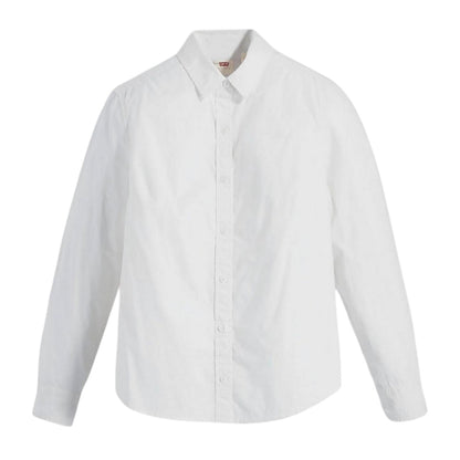 Bright White - Front - Levis Womens-Ladies Collared Regular Long-Sleeved Shirt
