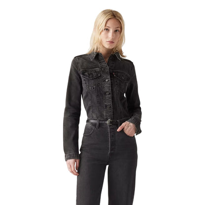 Black - Lifestyle - Levis Womens-Ladies Slim Tailored Trucker Jacket
