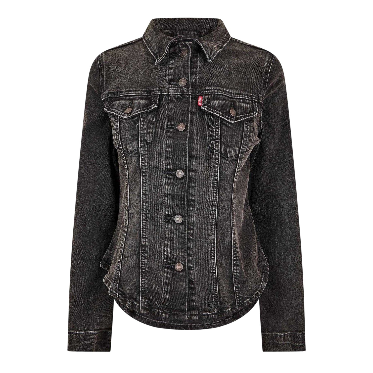 Black - Front - Levis Womens-Ladies Slim Tailored Trucker Jacket