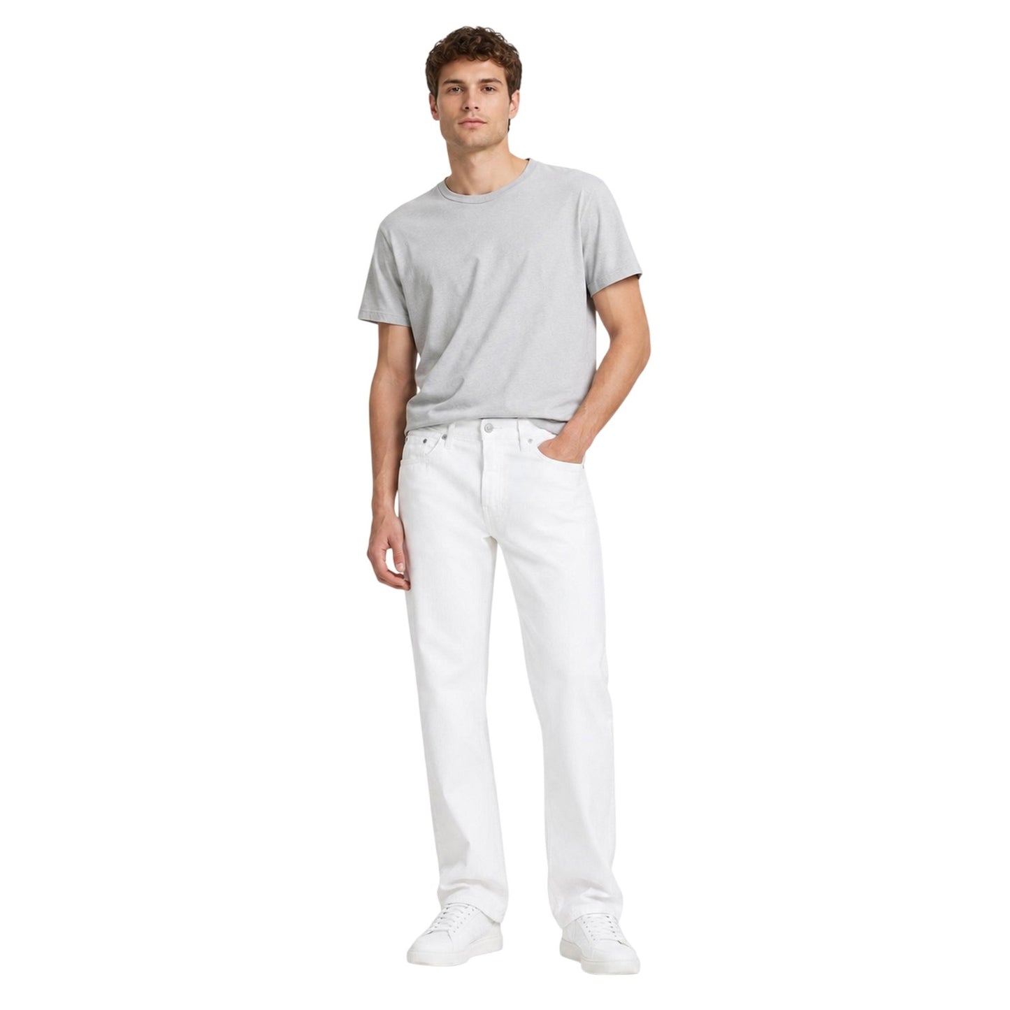 White - Lifestyle - Levis Mens 502 Straight Leg Jeans