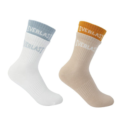 Pastel Multicolour - Front - Everlast Childrens-Kids Ribbed Crew Socks (Pack of 2)