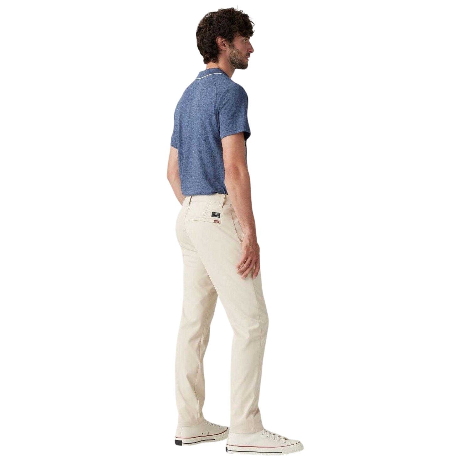 Cream - Back - Levis Mens Tech+ Plain Tapered Chinos