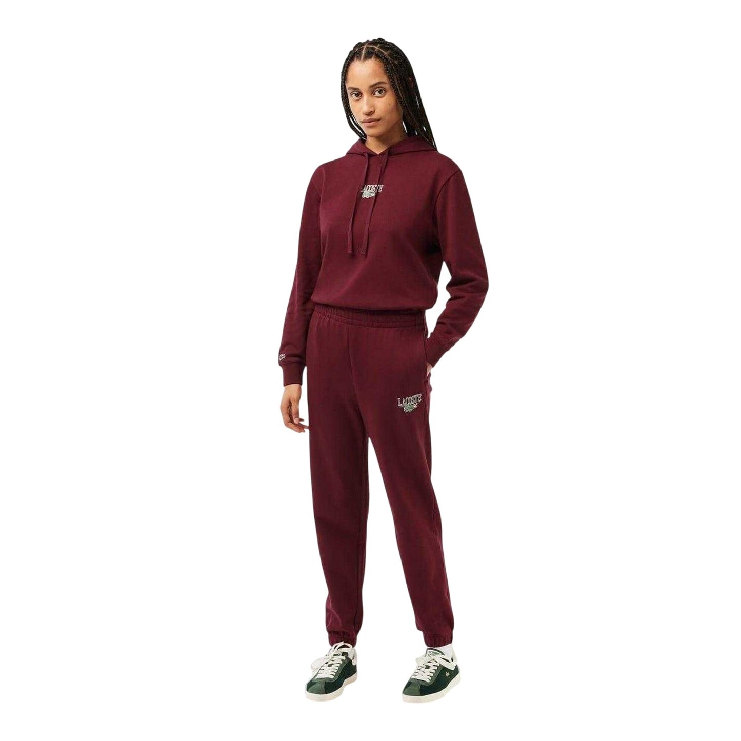 Zinfandel - Side - Lacoste Womens-Ladies Loungewear Fleece Relaxed Fit Joggers