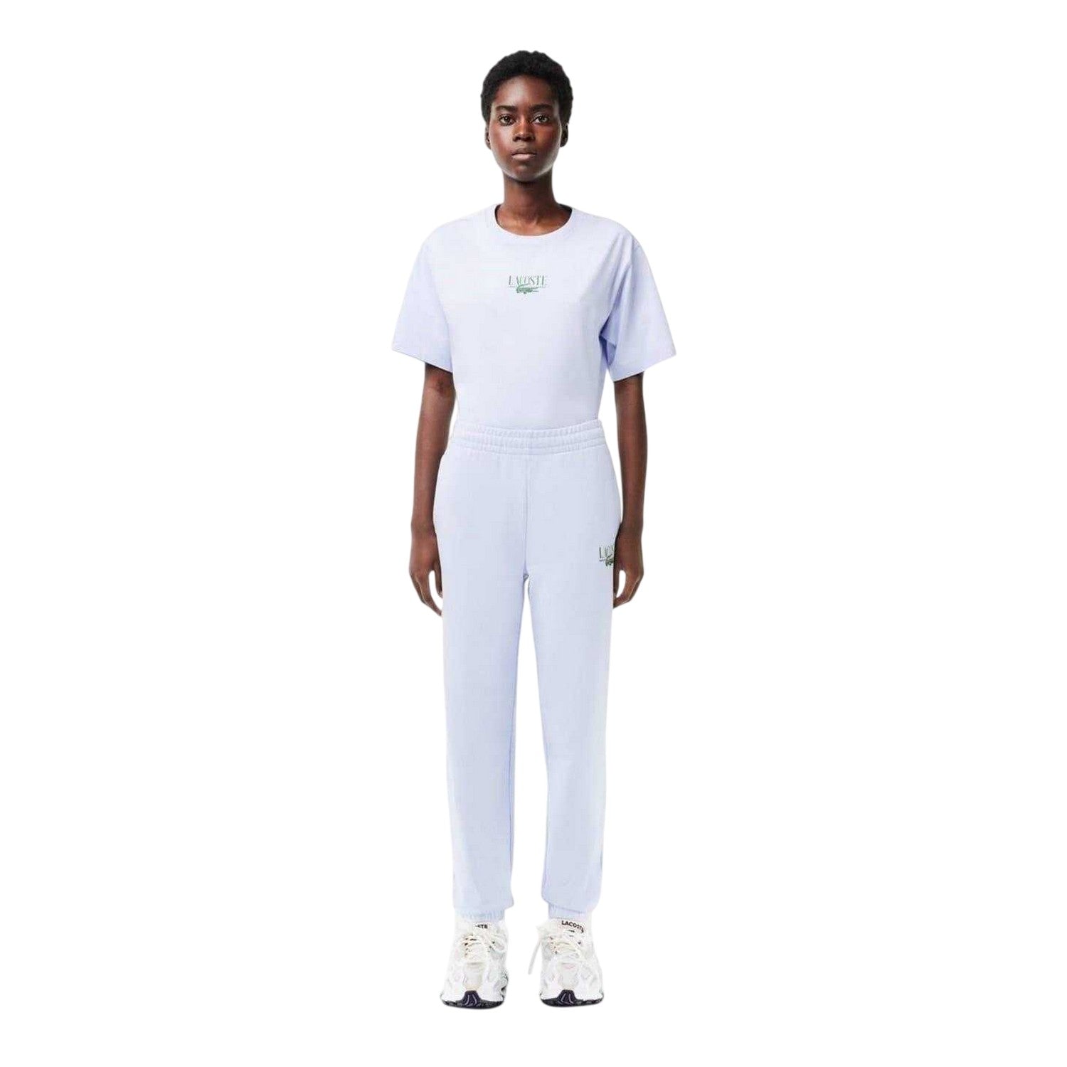 Blue - Front - Lacoste Womens-Ladies Loungewear Fleece Relaxed Fit Joggers