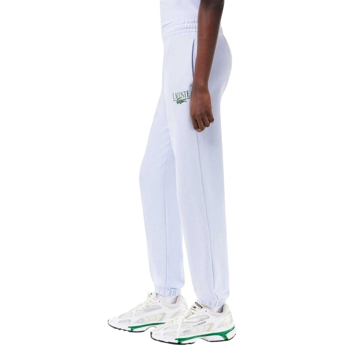 Blue - Side - Lacoste Womens-Ladies Loungewear Fleece Relaxed Fit Joggers