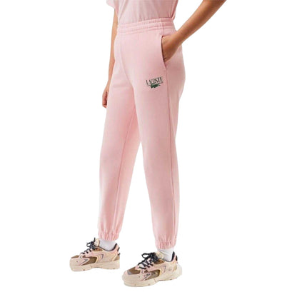 Pink - Front - Lacoste Womens-Ladies Loungewear Fleece Relaxed Fit Joggers