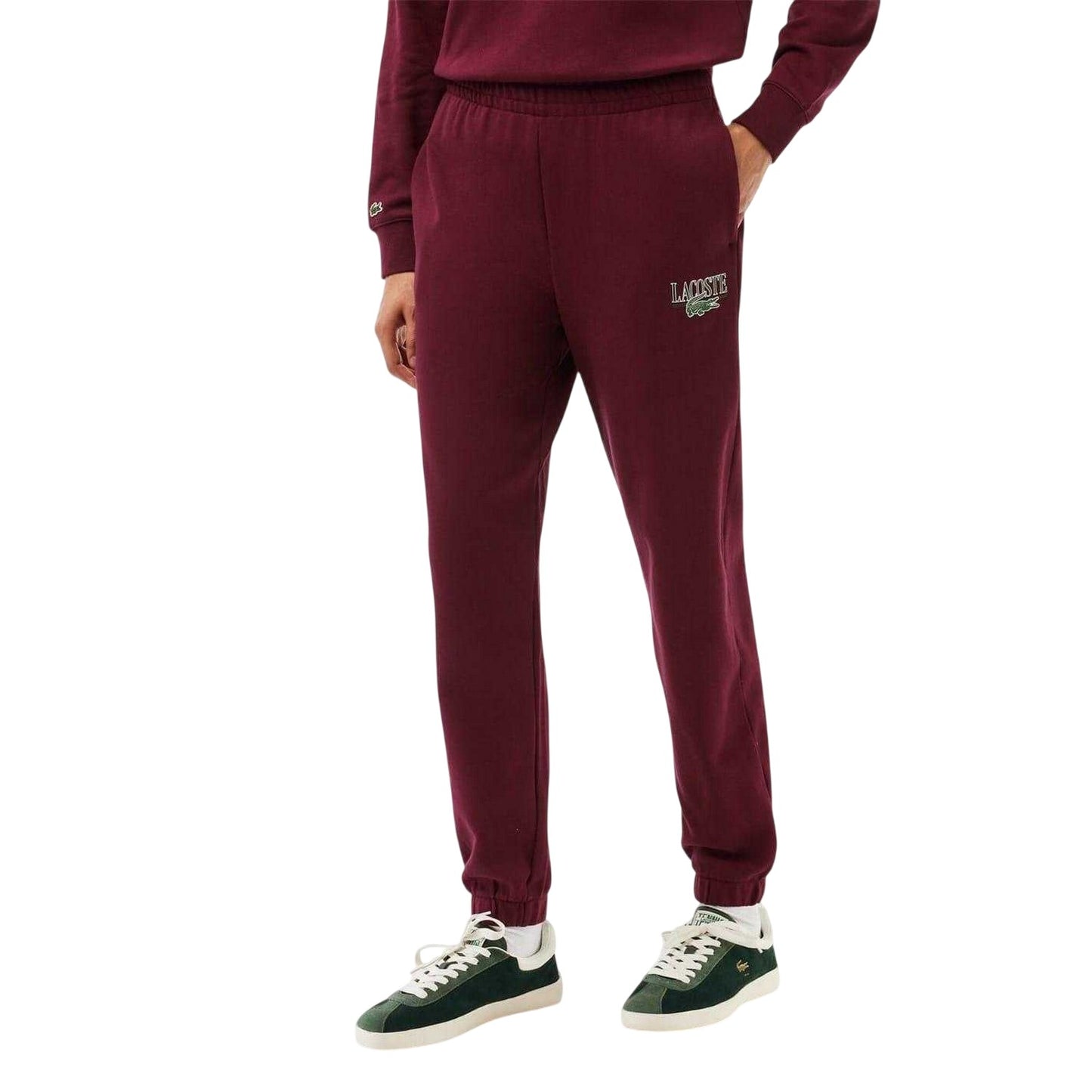 Zinfandel - Front - Lacoste Womens-Ladies Loungewear Fleece Relaxed Fit Joggers