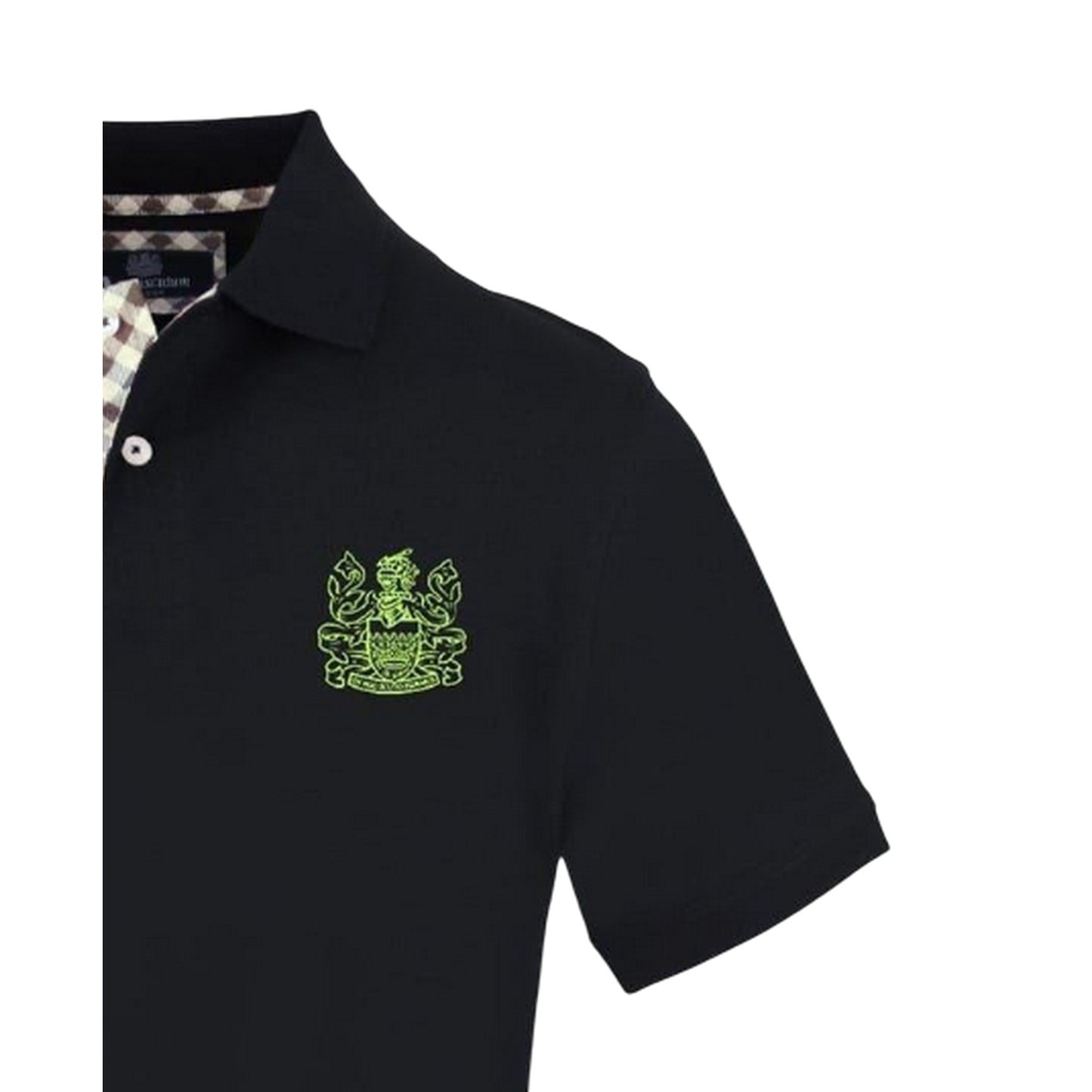 Black - Side - Burberry Mens Collared Short-Sleeved Polo Shirt
